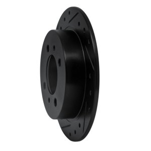 Nissan NX Brake Rotor (1) - Rear Left - R1 Concepts - Drilled & Slotted - Black - `91-`06